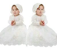 

new born baby christening dress puffy Flower Bow Girl Dress Party Birthday wedding princess white Girls%27 baby baptism Dresses+