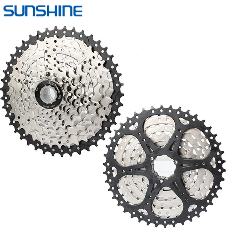 

SUNSHINE Road Bike 8Speed Velocidade 11-25T/28T/32T/40T/42T Bicycle Cassette Freewheel RB Sprocket for Bicycle, Silver/silver black