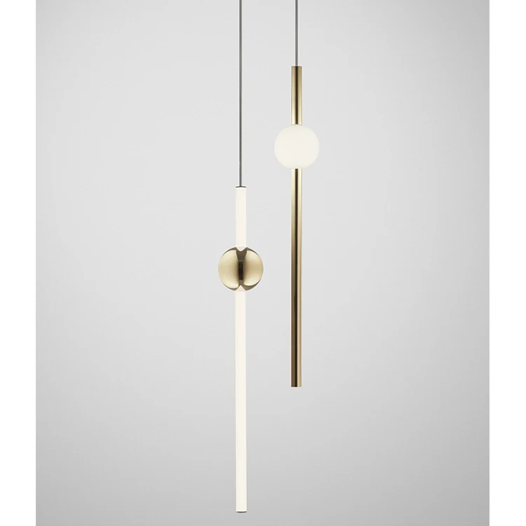 Decorative LED chandelier vertical horizontal pendant light ball combine with glass ball hanging lamp and metal stick