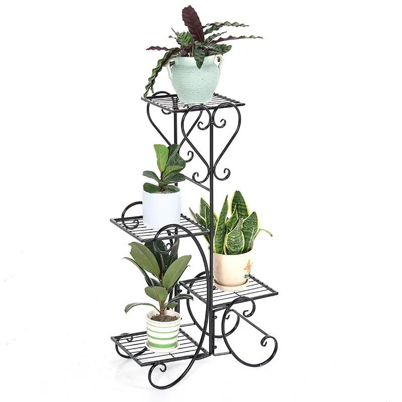 

Iron flower stand multi-layer potted metal flower pot stand indoor balcony floor metal plant stand