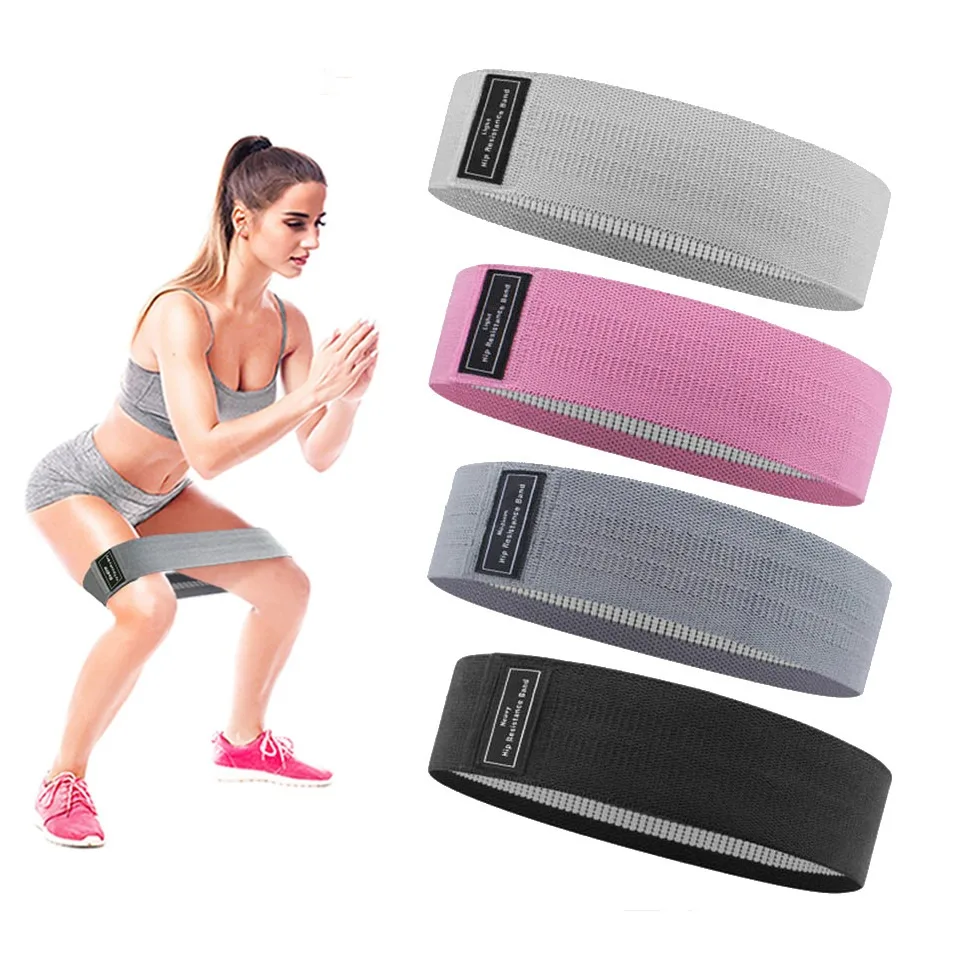 

Segorts red purple green grey black non slip fabric elastic resistance bands Perfect For Overall Body Fitness, Customized color