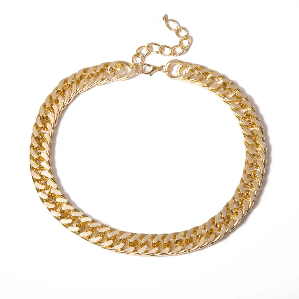 

Fashionable Hip-Hop Style Gold and Sliver Mixed Two-Color Fishbone Necklace, Gold&silver