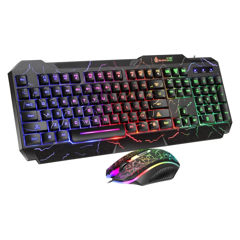 

Wholesale Wired RGB Keyboard and Mouse Set Multimedia Mechanical Gaming Keyboard Mouse Combos for PUBG LOL Gamer
