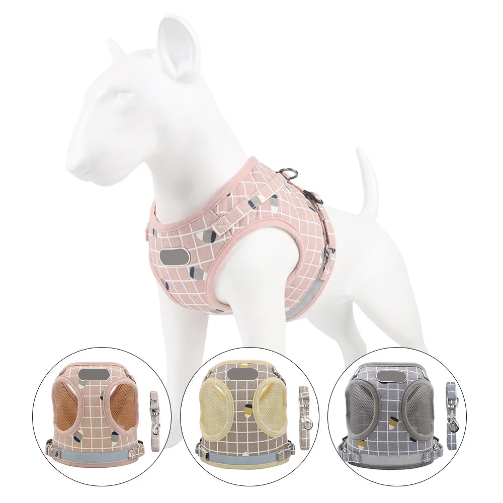 

Factory cheap price reflective adjustable breathable pet harness and leash set