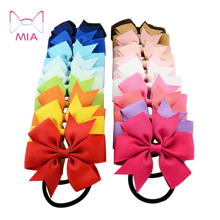 

Mia Free Shipping  grosgrain ribbon hair band bows for children, Picture shows