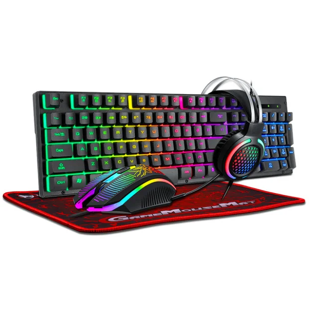 

2021 fantech black gaming keyboard pad ear headband professional gaming charging mouse pad keyboard and mouse gaming, Colors