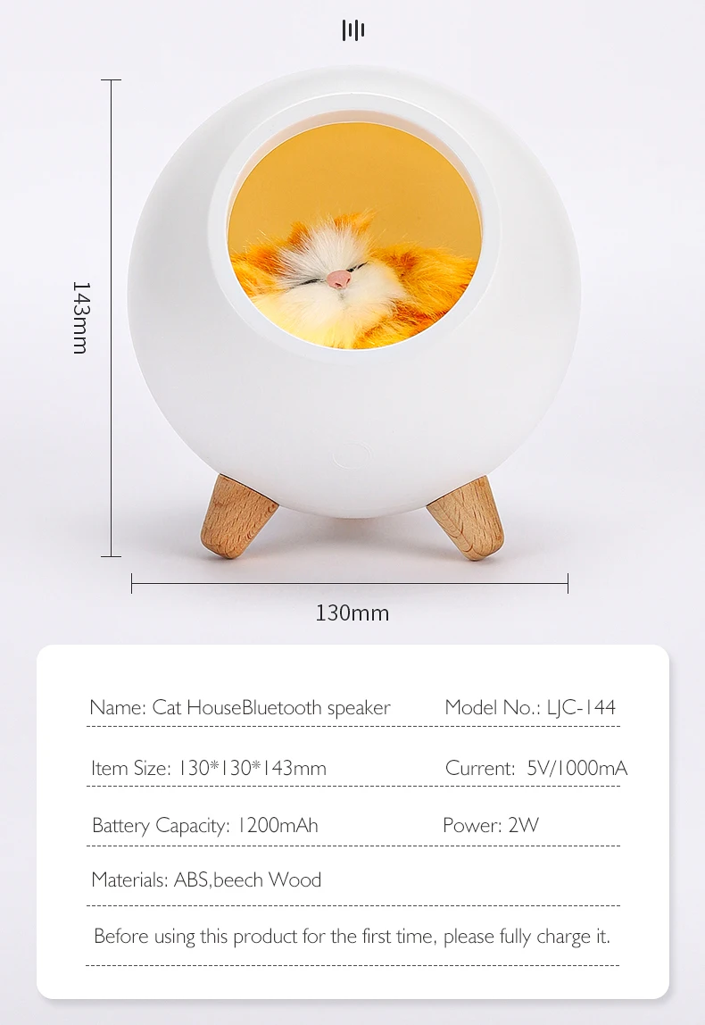 Decorative Mini Portable LED Touch Lamp Speaker Smart Wireless Speaker - ANKUX.COM