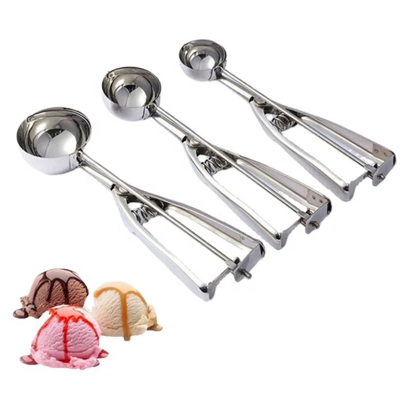 

Non stick scooper baller stainless steel cookie scoops ice cream scoop with trigger