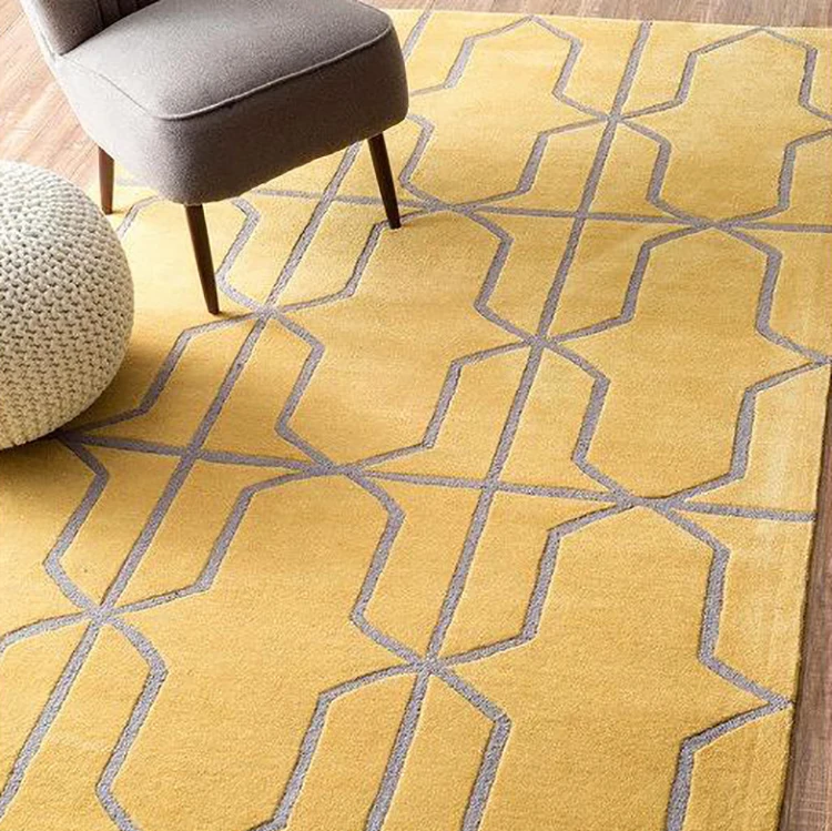 customized oval tufted geometric wool area rug