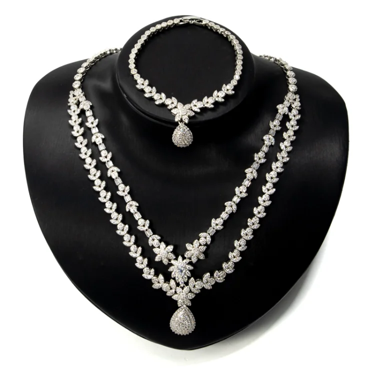 

Emerald Fashion Gold Jewelries Full Zircon Wedding Jewelry Set