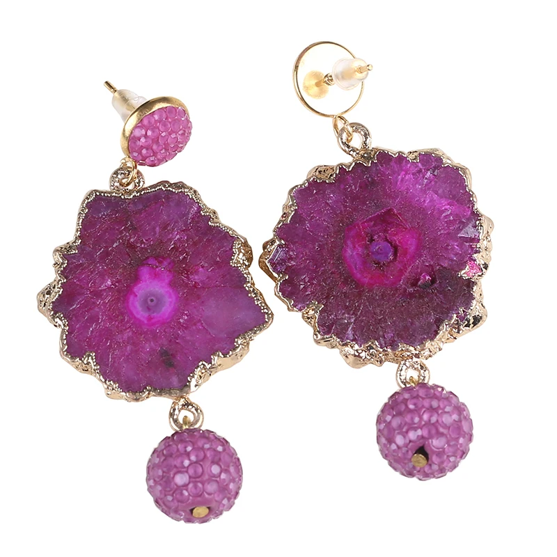 

New Fashion Druzy Stone Earrings Jewellery, Multicolor
