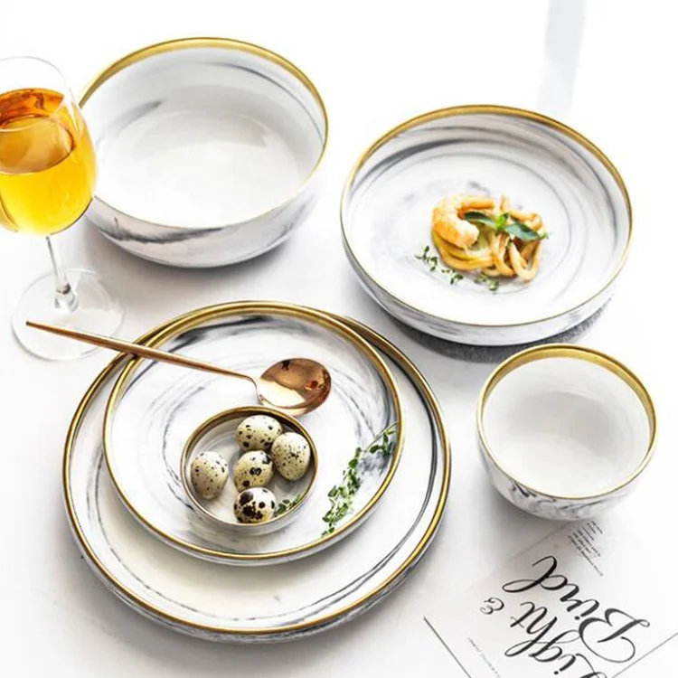 
turkish fancy rose gold dinnerware sets 