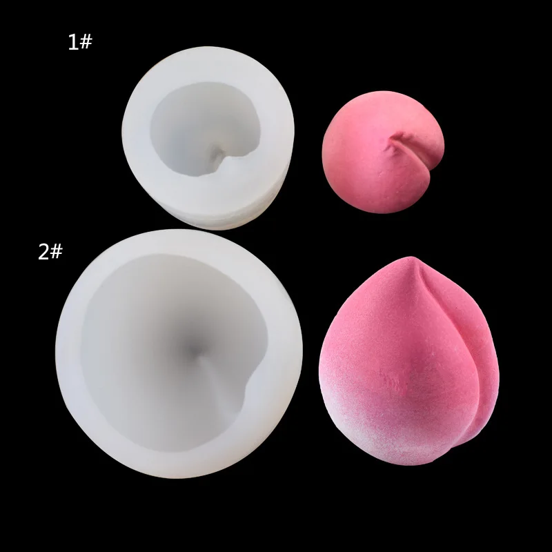 

2 kinds three-dimensional diy handmade soap candle drip mold longevity peaches fondant silicone mold cake decoration tools, As picture