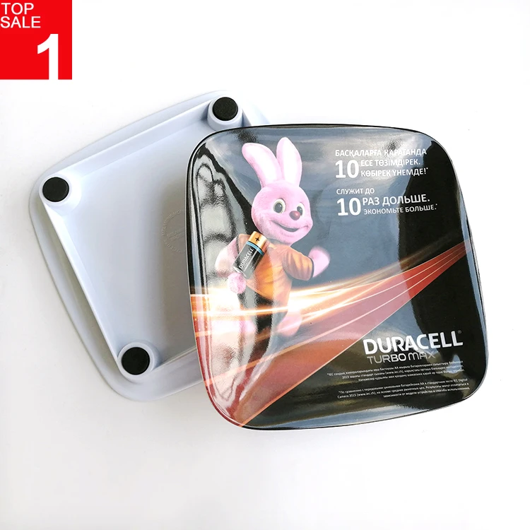 
180x180 150 x 150 mm custom print square advertising melamine plastic cash tray with non-slip feet 