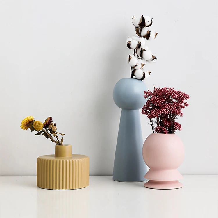 

Home Decor Modern Morandi Color Style Small Nordic Ceramic Flower Vase