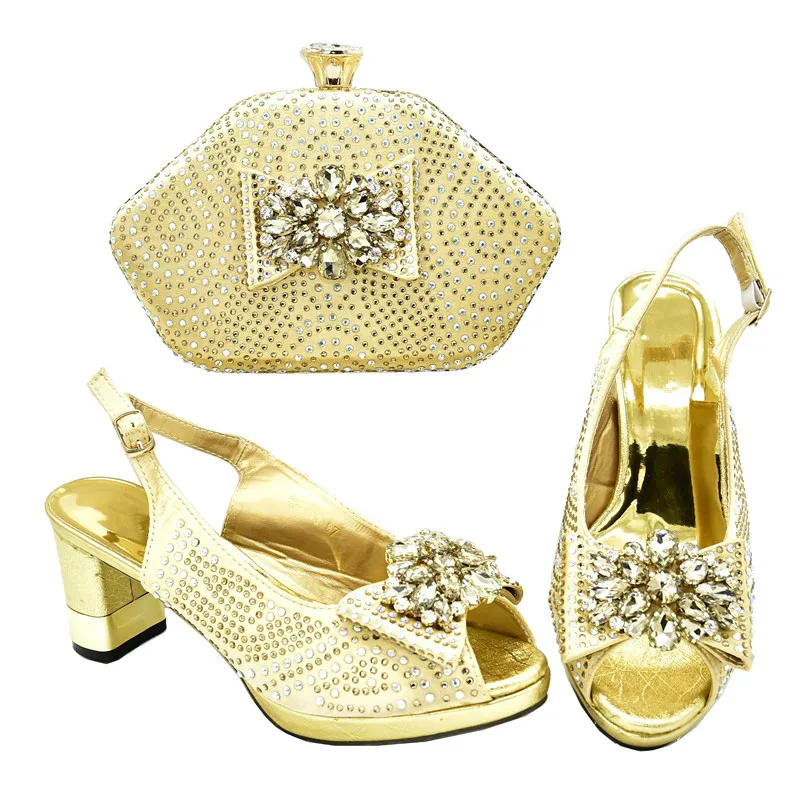 

New Fashion Women and Bags To Match Set Sale Italian with Matching Bags Sexy Heels Block Heel Shoe Pumps Women Shoes