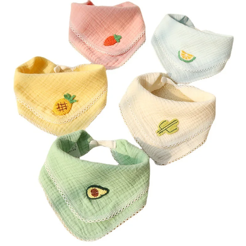 

Newborn baby gauze cotton saliva towel baby scarf bib child feeding bib, 5 patterns or customized