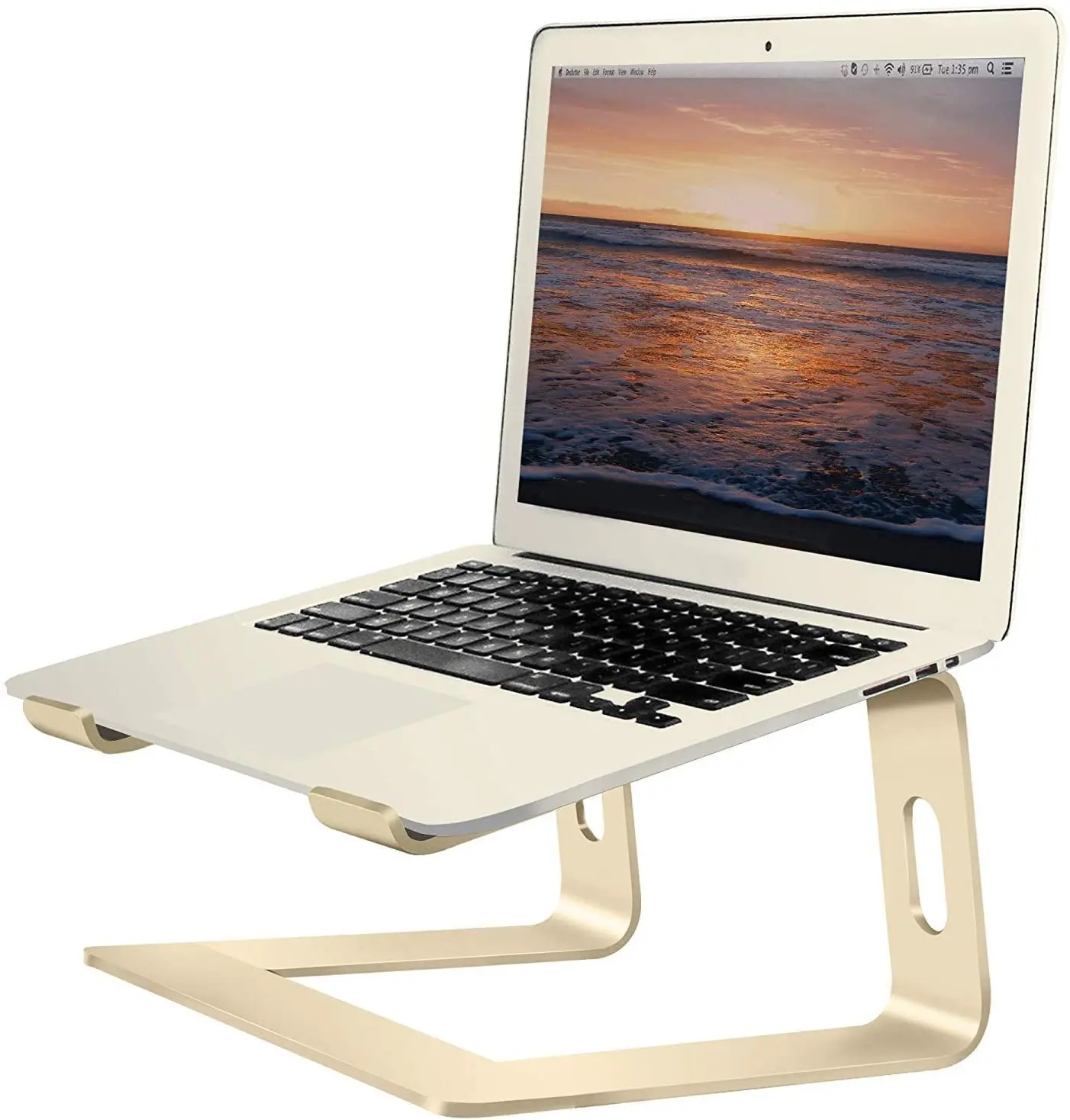 

Laptop Stand Ergonomic Aluminum Mount Computer Detachable Laptop Stand Compatible with 10-15.6 In Laptops with Gold