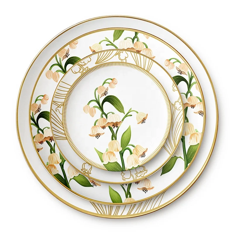 

Luxury ceramic elegant white porcelain vintage wedding charger plates