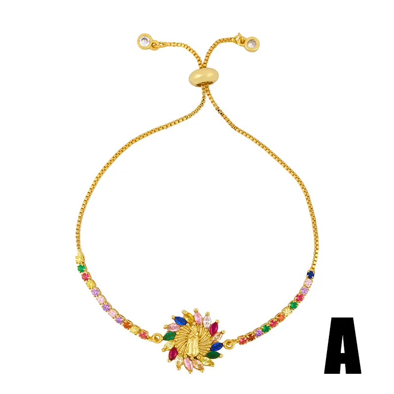 

Classic Fashion Charm Adjustable Gold Plated female cactus brass bracelet Pendant Bracelet