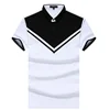 Factory Wholesale Fashion Geometric Figure Two Color Polo Shirt T- 100% Cotton Us Logo for Men T Shirt Polo Pique