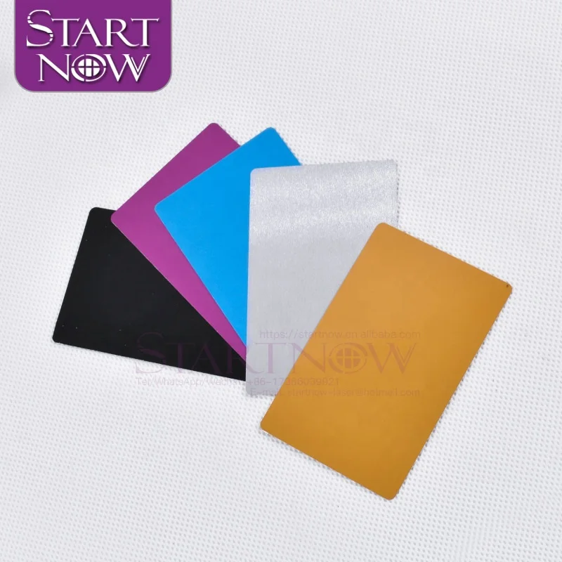 

Laser Engraved Marking Machine Business Card 100pcs/lot Multicolor Smooth Blank Name Cards Aluminium Alloy Metal Sheet Debugging