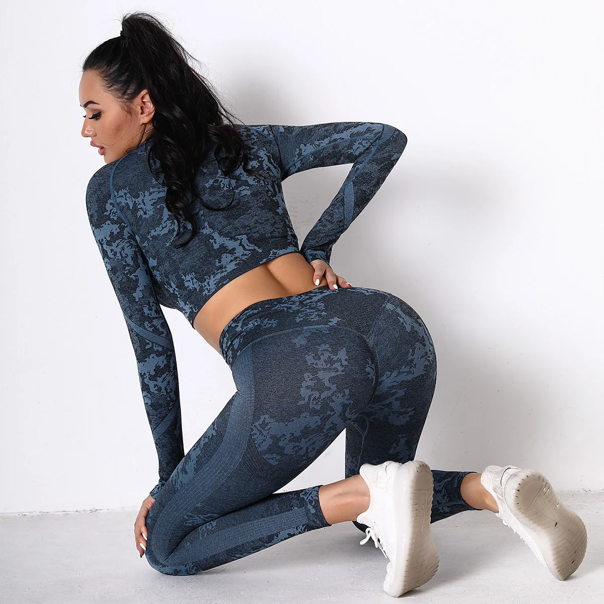 

Wholesales Women Comfortable High Waist Activewear Girls Fitness Sport Suit Ropa Deportiva Mujer Yoga Clothes, Picture color