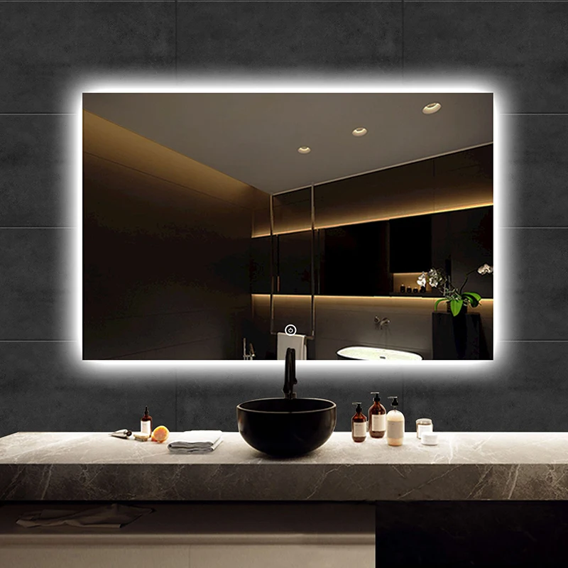 

High Quality Backlit Illuminated Photo Booth Salon Mirror Station Hollywood Smart Led Light Wall Bath Mirror Wall Hanging Modern