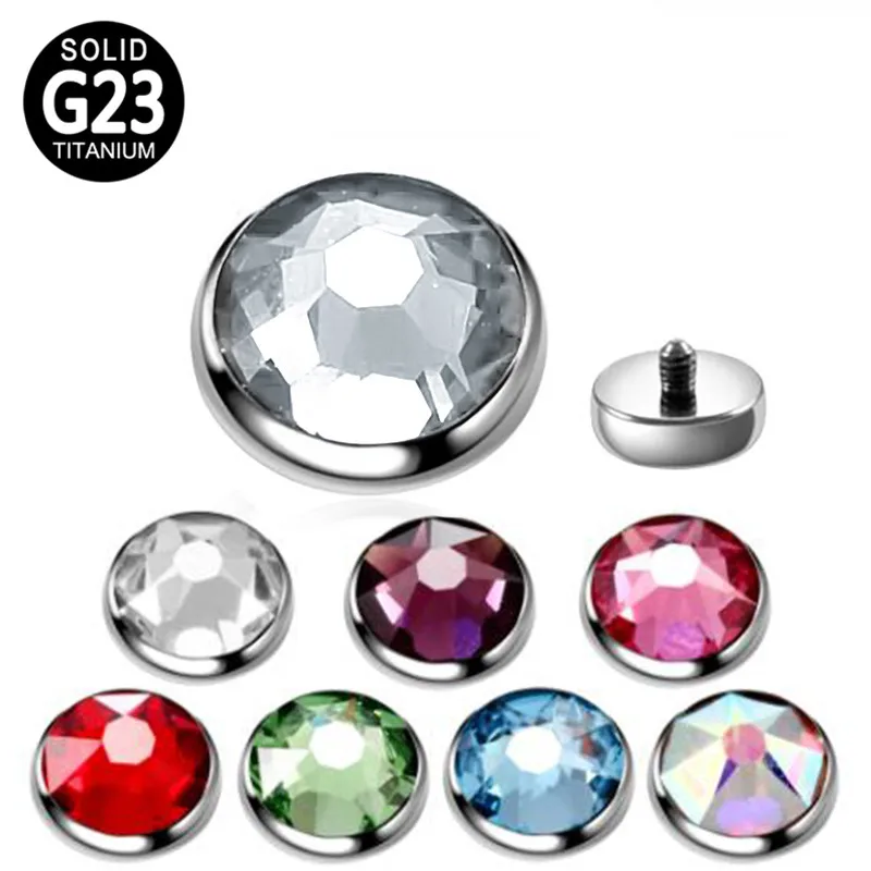 

Dermal Anchor Top Piercing G23 Titanium 16G/ 18G Internally Threaded Jeweled Crystal Opal Dome Jewelry Accessories