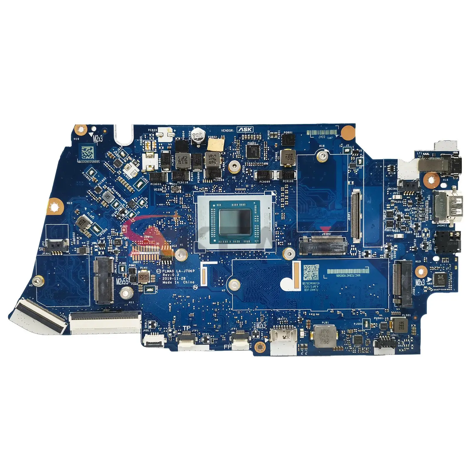 

For Lenovo Ideapad 5-14ALC05 5-14ARE05 Laptop Motherboard LA-J701P Motherboard. With AMD R3 R5 R7 CPU and 16G RAM.100% Test Work