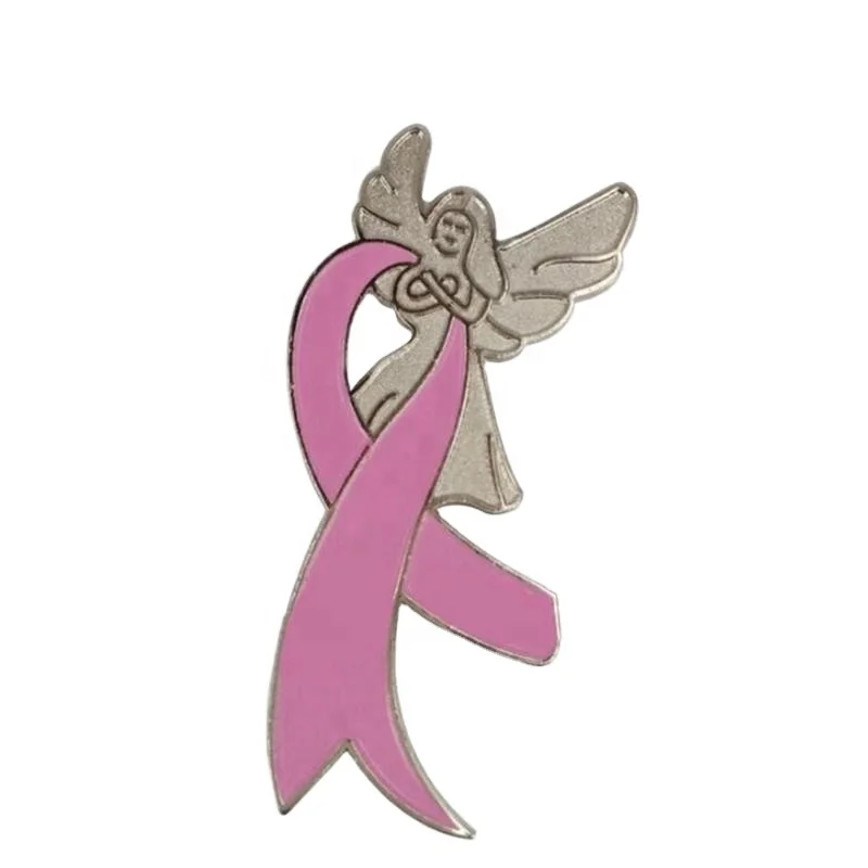 

Custom Medical Pink Ribbon Angel Breast Cancer Awareness Enamel Pins For Nurse Accessories, Various, as your choice