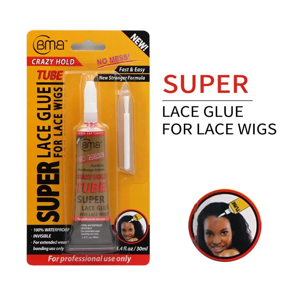 

New Arrival Crazy Hold Waterproof Super Lace Glue Tube For Lace Wigs, Clear