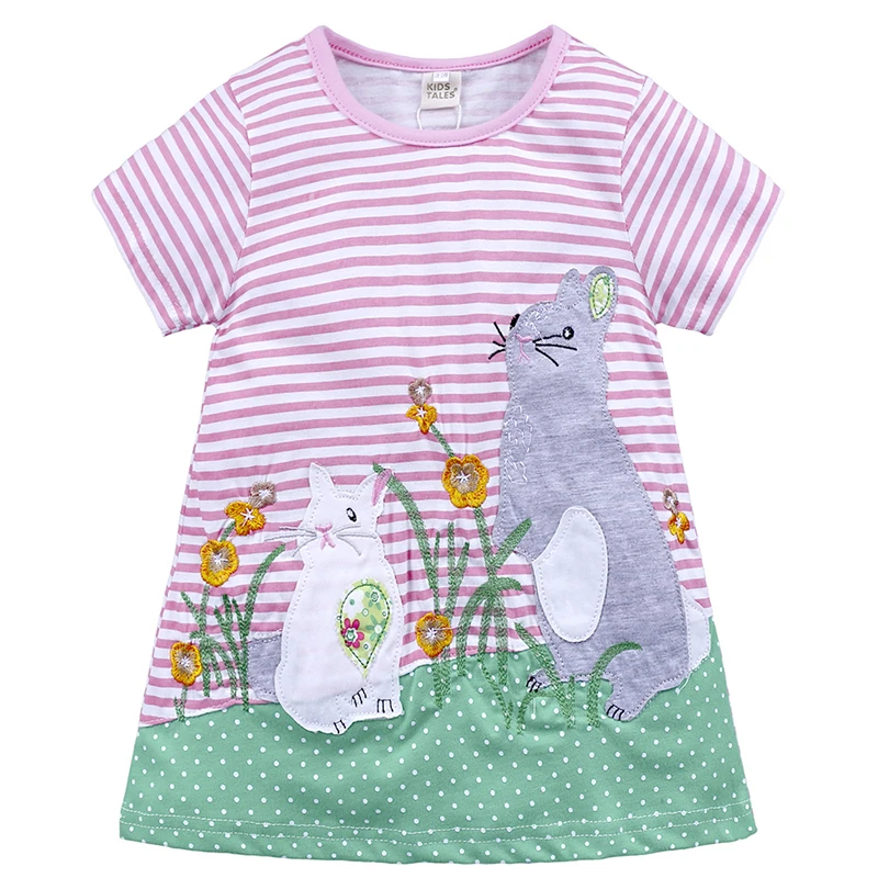 

Bulk Wholesale Summer Organic Cotton Young Kids Girls Dresses, Blue organic cotton kids dresses