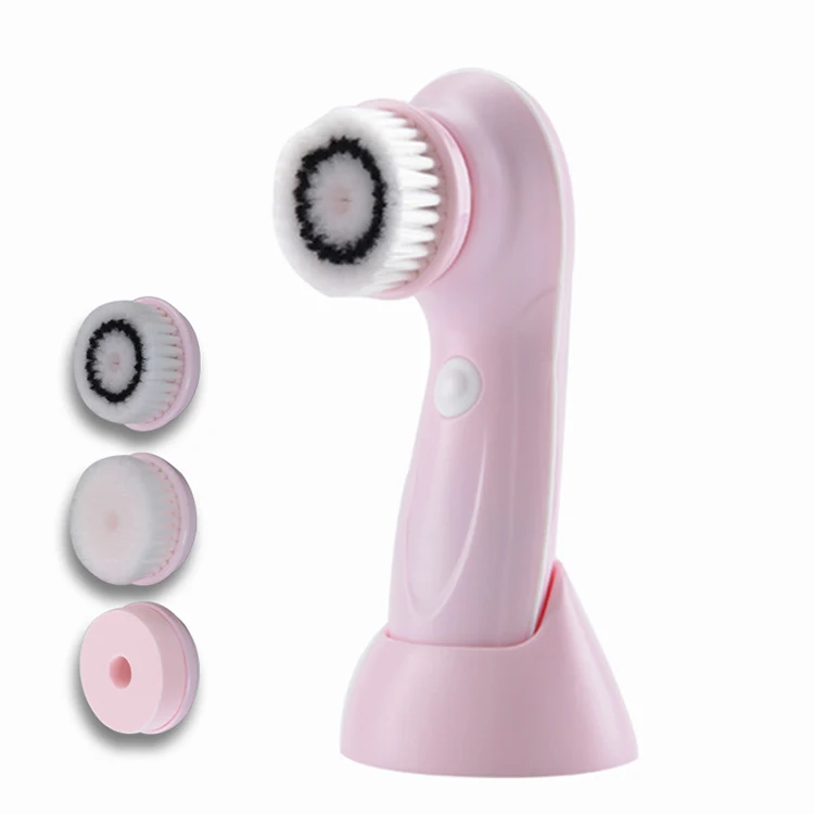 

3 in 1 Waterproof Mini Silicone Facial Massager Cleanser Brush For Travel Use, Pink