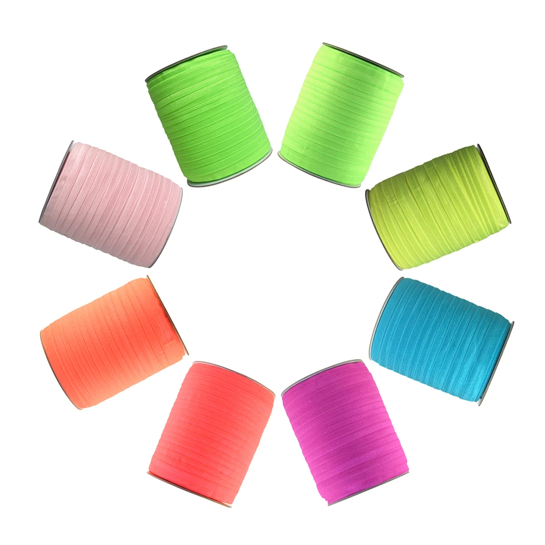 

BRISTLEGRASS 100 Yard by Roll 5/8" 15mm Solid Neon Shiny Fold Over Elastics FOE Spandex Band Hair Tie Headband Dress Sewing Trim, More than 80 available colors & accept customized