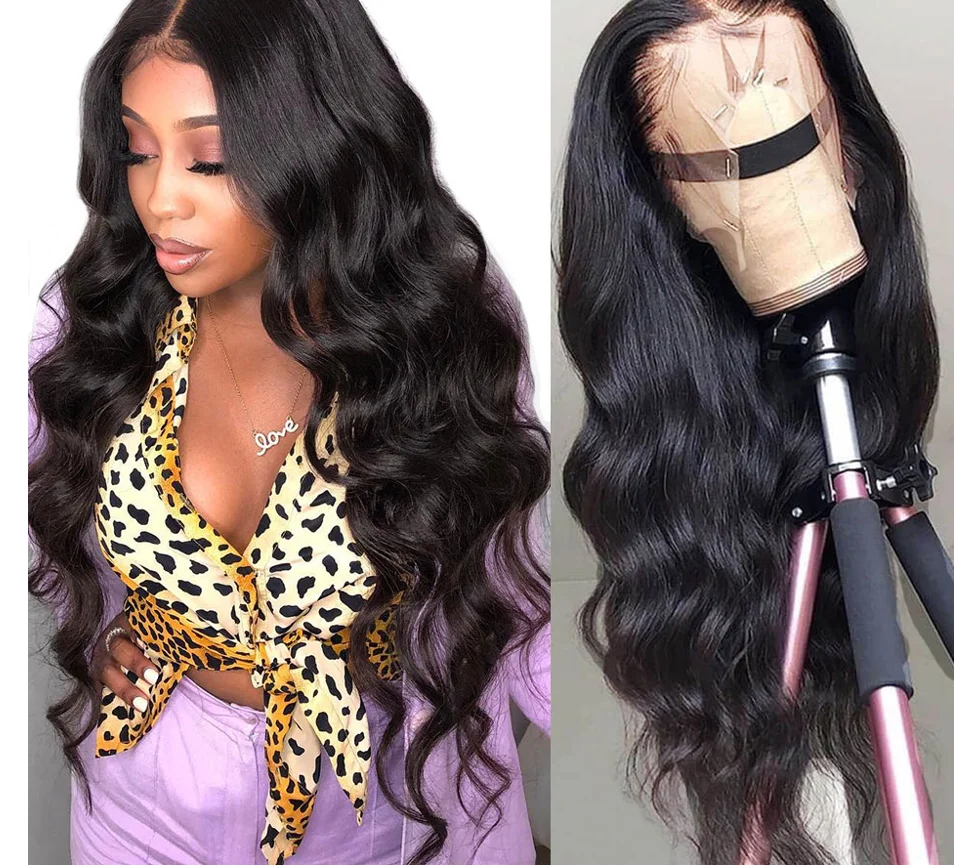 

Addictive 100% virgin human hair body wave lace front wigs 13X6 human hair transparent lace front wig hair wigs for black women