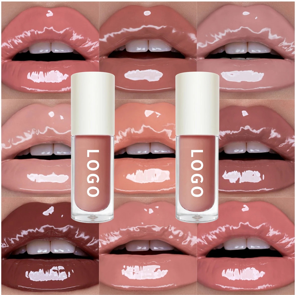 

Make Your Own Logo 27 Colors Waterproof Vegan Lipstick Vendor Pink Lip Plumper Gloss Private Label Glossy Clear Nude Lipgloss