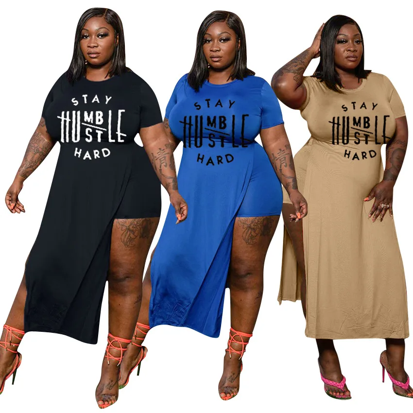 

AWY-735 Casual Fashion Short-Sleeved Letter Positioning Print Top Shorts Women Office Suits Plus Size
