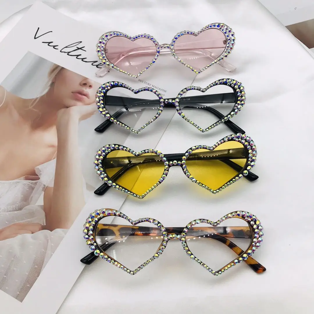 

Wholesale customized good quality fashion diamond women glasses frame, Custom colors