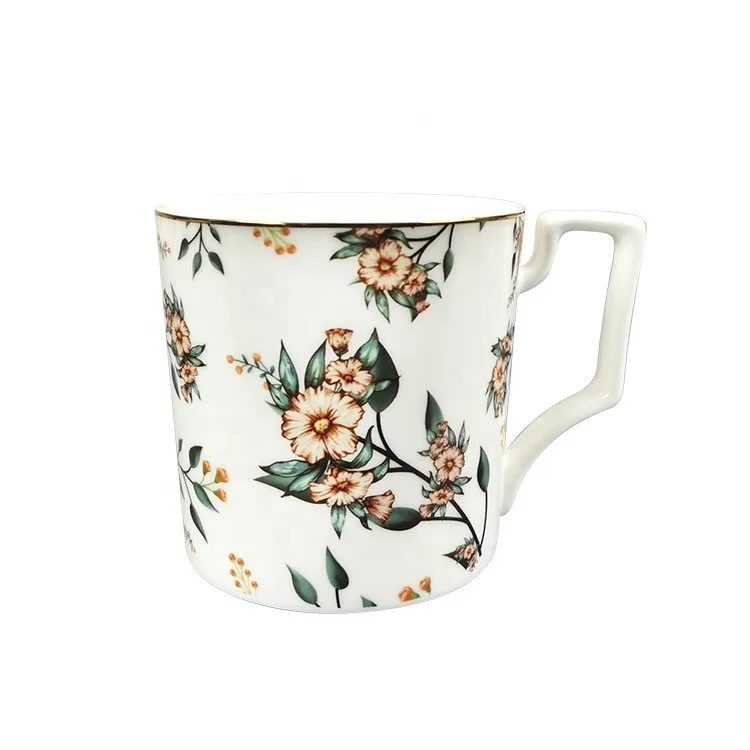 

Luxury Wedding Flower Colorful Tableware Ceramic Cups With Dinner Ware Set