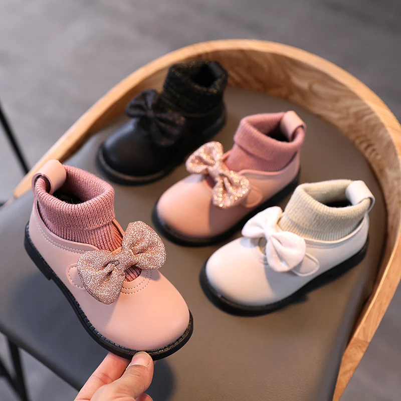 

6620 Girls' warm boots with bow