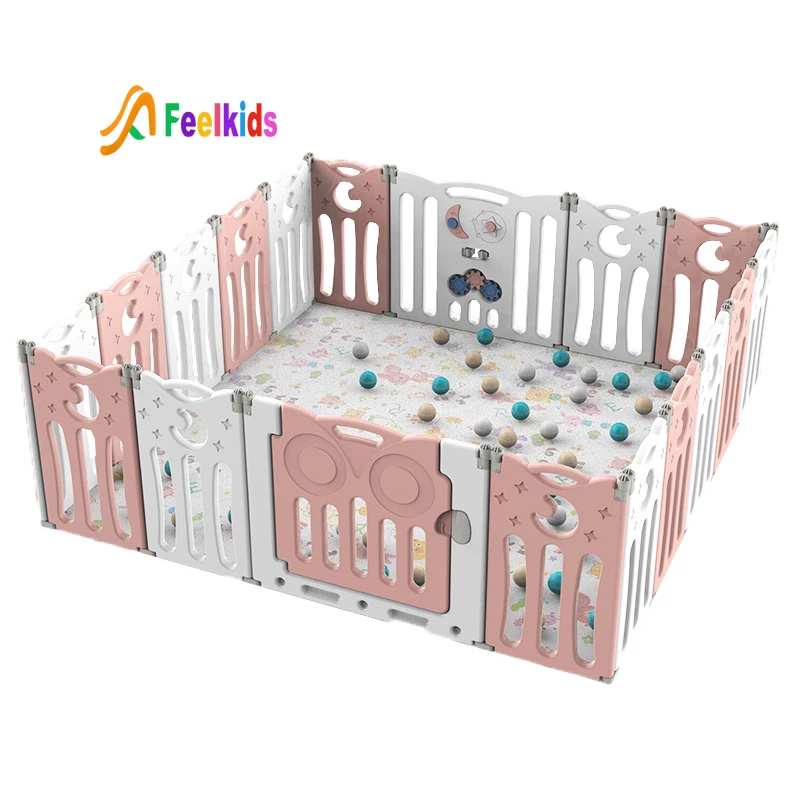 Feelkids Hot Selling High Quality Custom Easy Fold Plastic Children Large Playground Playpen for Babies Bedroom Living Room manufacture