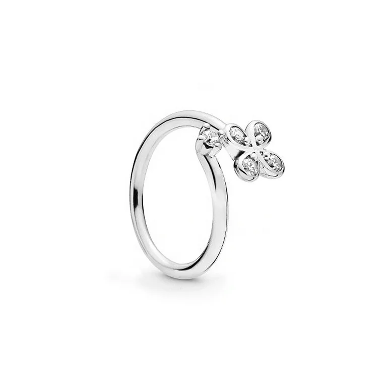 

High quality Korea lucky 4 clover leaf ring engagement open ring in trend