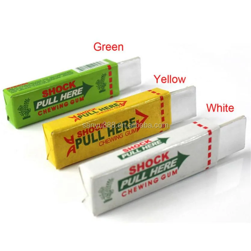 Safety Trick Joke Toy Electric Shock Shocking Chewing Gum Pull Head JF#E