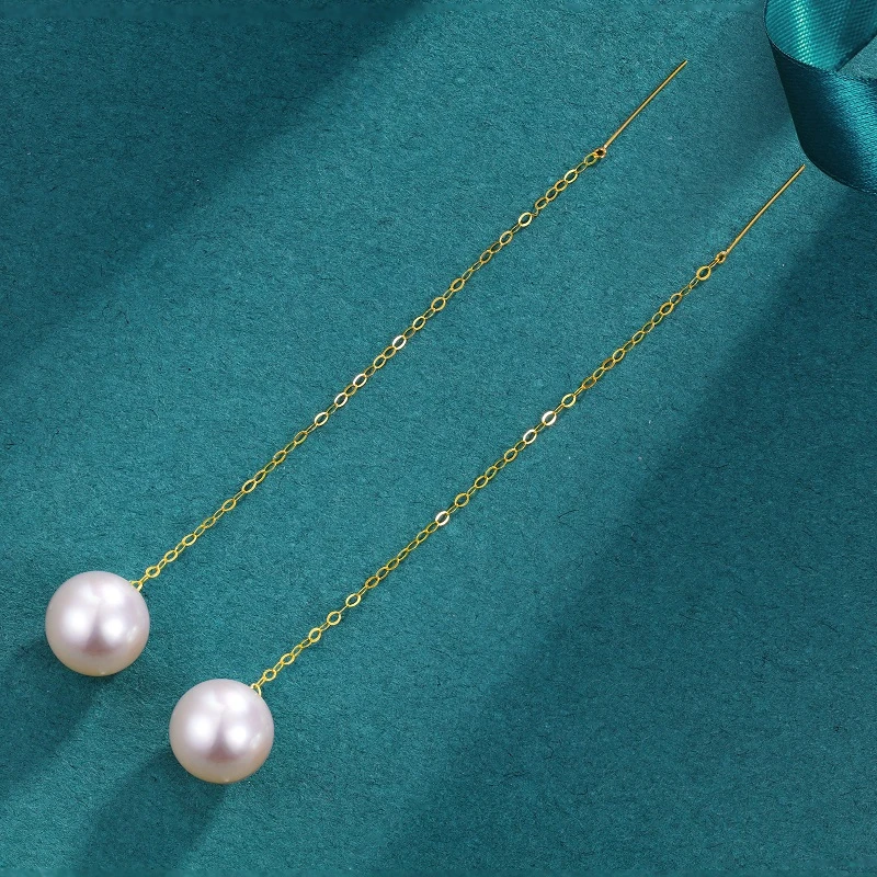 

pearl dangling Earrings 18K Solid Gold Earring dangling Jewelry