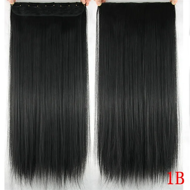 

Straight One Piece Clip Synthetic Hair Extensions, Multicolor