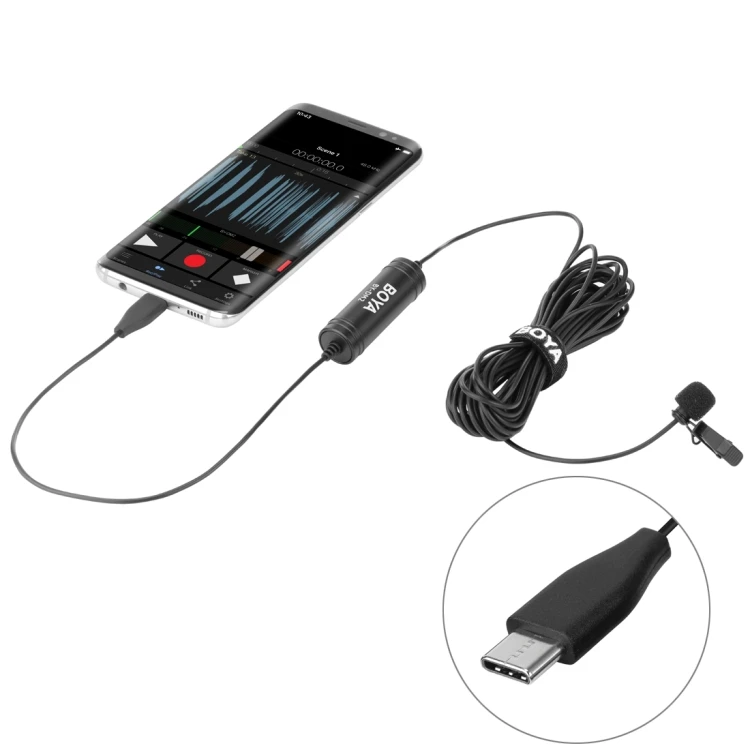 

Broadcast Lavalier Condenser Microphone with Windscreen for Android Phones and Tablets