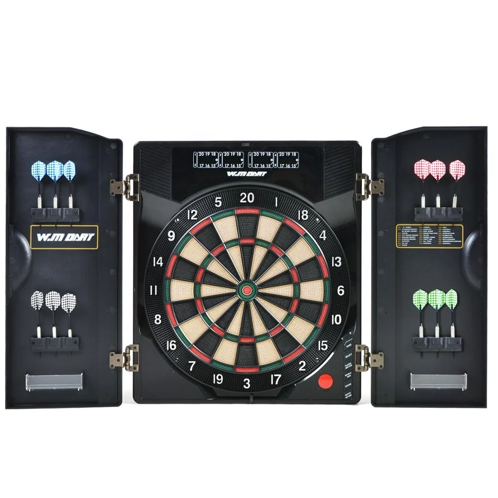 

2020 NEW Customized 4 LED Display 27 games 1-8 Players Electronic Dart Machine Electronic Dart Board with Cabinet