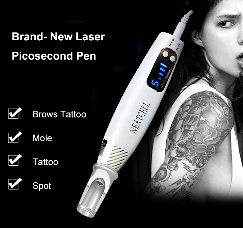 

Wholesale Handheld Skin Tag Tattoo Speckles Mole Spot Removal Diode Laser Blue Light Red Light Picosecond Pen, Blue and red for optional