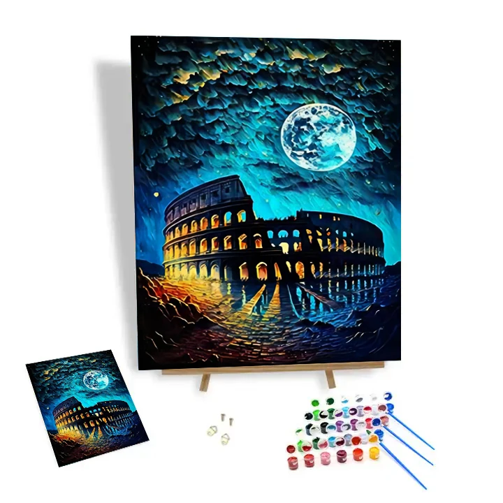 

Acrylic Paint Diy Painting By Numbers Fantasy Ancient Roman Arena Custom Paint By Numbers For Adults Indoor Wall Decoration